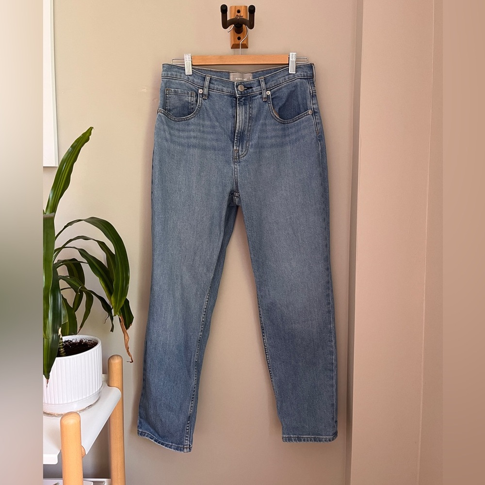 High-waist straight jeans